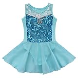 FEESHOW Girls Kids Toddler Sequins Ballet Leotard Dress Gymnastic Dance Costumes