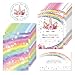 Outego Magical Rainbow Unicorn Birthday Invitation, Glitter Unicorn Party Invitations with Envelopes for Kids Birthday Baby Shower Unicorn Party Supplies (20 Pack)