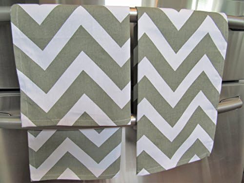 Set of 2 - Patterned Kitchen Towels - Decorator Quality (Noble Grey Chevron)