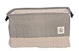 GreenForest Storage Round Basket with totes, Blue Strips and White Dots