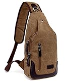 Canvas Chest Pack Crossbody Bag Classic Fashion Vintage Canvas Casual Chest Bag Rucksack Hold Iphone, Ipad and Samsung