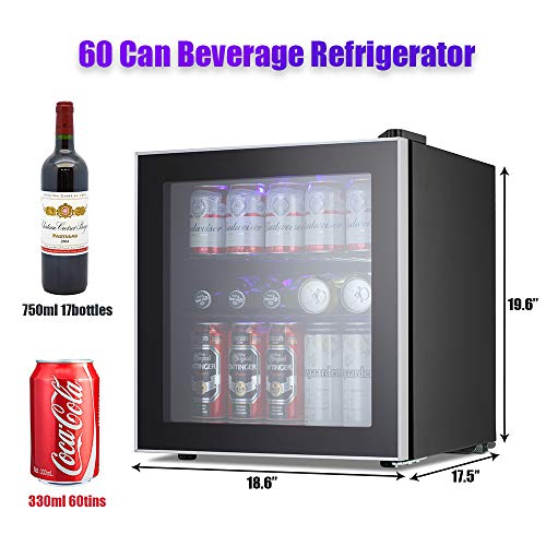 image for Kismile Beverage Refrigerator and Cooler,60 Can 1.6 Cu.ft Mini Fridge 