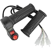 Doinal Electric Twist Throttle 72V 60V 48V 36V 24V Universal Throttle for Electric Scooter Razor Dirt Bike, Volt Meter Throttle with Key, 3 Speed Throttle, Twist Throttle for Electric Motorcycle ATVS