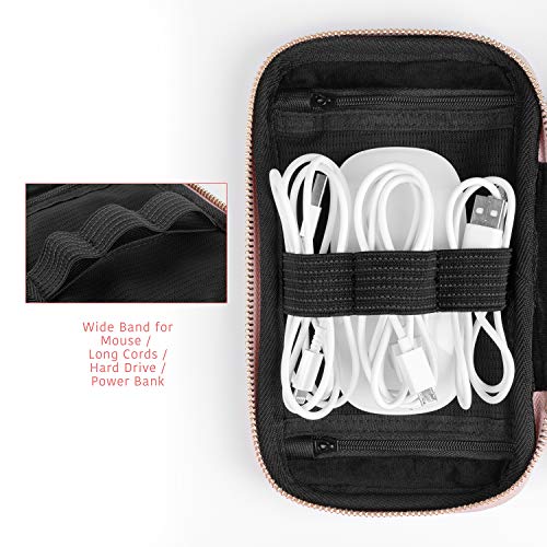 Comfyable Power Cord Holder Bag, Electronics Travel Organizer Case, Charger Cord Organizer, Electrical Cord Storage, Cable Wire Pouch (Pink) - Thumbnail 4