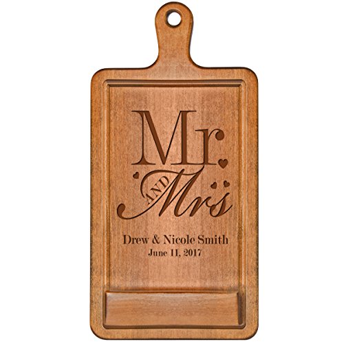 Personalized Cherry iPad Cook book Recipe holder with stand under counter for Kitchen with Mr & Mrs Wedding Gift ideas for Him Her Couple by LifeSong Milestones