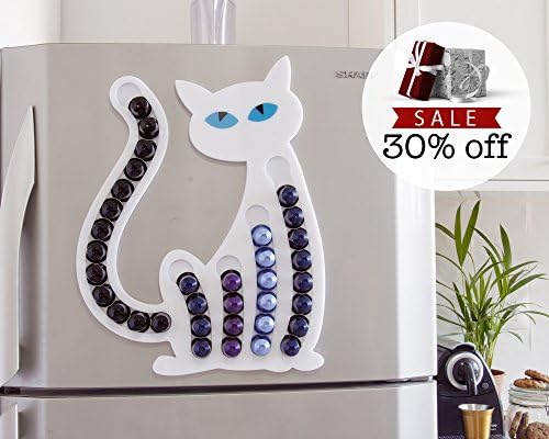 Holiday Gifts White Cat Nespresso Coffee Pod Holder Organizer Storage, Coffee Storage Unit