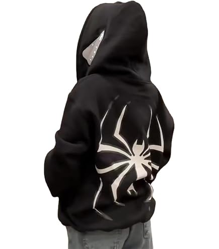 Amazon.com: Y2K Spider Velvet and Thickened Large Women's Hooded