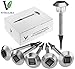 Vitallika Solar Garden Lights (6 Pack), STAINLESS STEEL with Large Plastic Spike, No Wires Needed, Waterproof for Outdoor Landscape Pathway Lighting