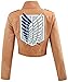 HiRudolph Women's Cosplay Attack On Titan Shingeki No Kyojin Recon Corps Jacket Coat Costume, Large, Brown