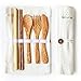 Coconut Travel Cutlery Set Wooden Utensils Reusable Organic Flatware Set | Knife, Fork, Spoon, Chopstick, Straws and Cleaning Brush with Portable Pouch Gift for Camping Office Lunch NATURALNEO
