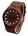 Ideashop Men's Wooden Watches Creative Gifts Fashion Bamboo Watch With Genuine Cowhide Leather Band Casual Watches