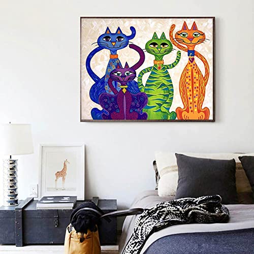 Bestact Diamond Painting Kits,Cat Diamond Art Kit for Adults Full Round Drill,Paint with Diamond for Gift,Wall Decor