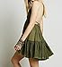 R.Vivimos Womens Summer Halter Deep V Neck Sexy Patchwork Mini Short Dresses (X-Large, Green)