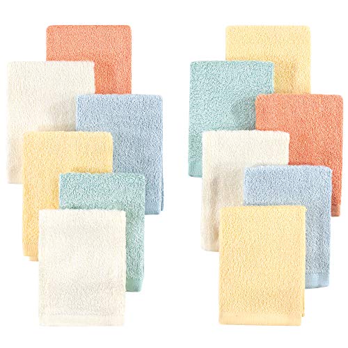 Hudson Baby Unisex Baby Rayon from Bamboo Woven Washcloths 12pk, Soft Neutral,…