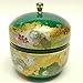 Japanese tea canister tin Suzuko / double lid / air-tight / 3.5 oz (150g) green tea (green)