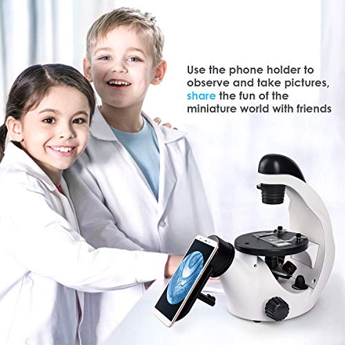 image for TELMU Inverted Microscope 40X-320X Specializing in Living Cells, Compo