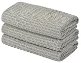 KinHwa Scatch Free Auto Detailing Towels Large Microfiber Car Drying Towels Super Absorbent Car Cleaning Towels Lint Free Waffle Weave Car Wash Towel 16Inch x 24Inch 3 Pack Gray