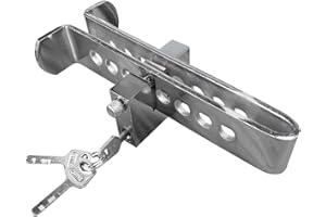 KITUREK Car Anti-Theft Brake Clutch Lock, Stainless Steel Car Safety Portable Lock, Car Brake Locks with 3 Keys, 8 Holes Brake Pedal Locks, Vehicle Security Protection Locking Tool