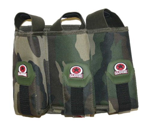 GI Sportz 3 Pod Recreational Pack Paintball Harness with Belt - Woodland