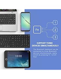 Teclado Bluetooth inalámbrico multidispositivo, Jelly Peb tamaño completo ultra delgado recargable Bluetooth teclado compatible con iPad, iPad Pro, iPhone, tabletas Android, Windows, iOS, Mac OS