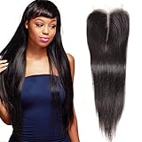 Unice Hair Malaysian Straight Virgin Human Hair 4X4 Lace Closure Natural Color (20inch, Middle Part)