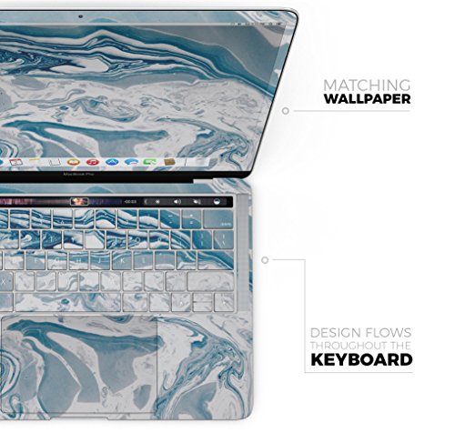 Marble Pattern Design Skinz Premium Full-Body Cover Wrap Decal Skin-Kit for the MacBook 15" Pro with Retina Display (A1398) - Mixtured Blue 57 Textured Marble