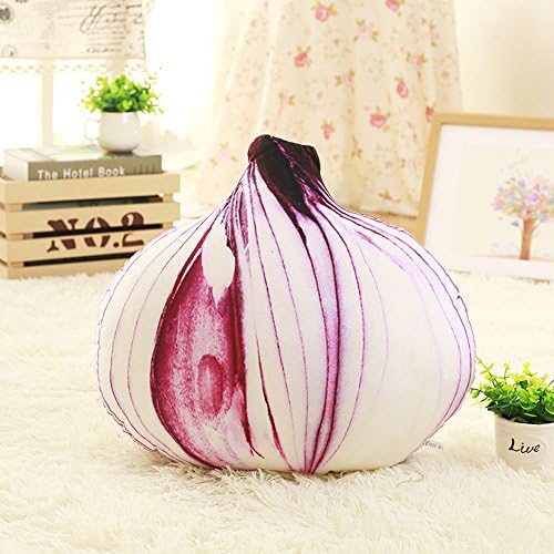 JCNCE Creative Kawaii Pillow 50CM Fruits Vegetables Plush Stuffed Cushion Plants 3D Pillow Potato Cabbage Broccoli Office Sofa Cushion (Onion)