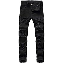 Men's Ripped Skinny Stretch Distressed Destroyed Slim Jeans