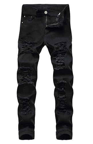 Men's Ripped Skinny Stretch Distressed Destroyed Slim Jeans