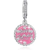 Pink Birthday Cake Dangle Charm 925 Sterling Silver Pendant,Jewelry Beads Gifts for Women Bracelet&Necklace A0217