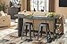 Ashley Furniture Signature Design - Lamoille Counter Dining Table w/ Shelves - Contemporary - Dark Charcoal Gray
