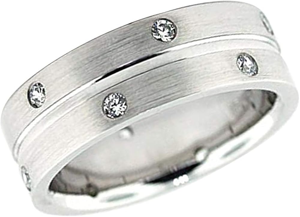 14k White Gold Plated 925 Sterling Silver 0.25 Ct Round Cut Simulated Diamond Bezel Set Men's