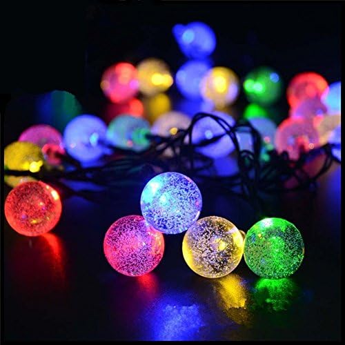 Suoozy Solar String Light 30 LED Lampion Coloful Lamp Mini Decorative Lights Bulb Crystal Transparent Garden Yard Bedroom Decoration-Colorful