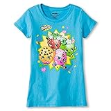 Shopkins Big Girls' Shopkins T-Shirt (MEDIUM, (7/8), Turquoise Blue)