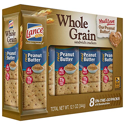 Lance Whole Grain Peanut Butter Crackers 3 Boxes of 8 Individual