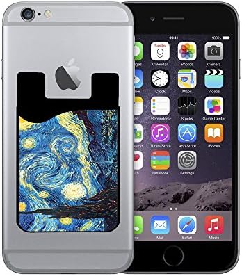 Silicone Card Caddy Credit Card Phone Wallet for Most Smartphones By InfoposUSA Van Gogh Starry Night