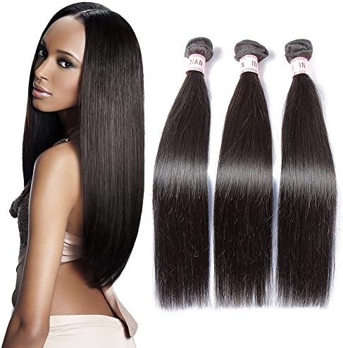 Xblhair Indian Virgin Remy Human Hair Weave Temple Straight 10"-26" Pack Of 3 Bundles(18" 20" 22")
