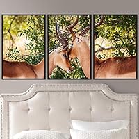 3 Piece Framed Canvas Wall Art Spiritual Animals Deer Canvas Prints Home Artwork Decoration for Living Room,Bedroom - 16