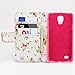IZENGATE Samsung Galaxy S4 Active I9295 Elegant Floral Skin Premium PU Leather Wallet Flip Case Cover Folio Stand (Deep Rose Pink)