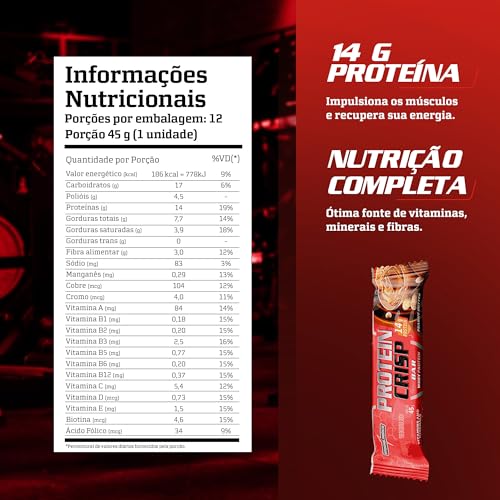 Integralmédica - Barra de Proteína Whey Protein Crisp Bar Peanut Butter - Snack Proteíco - Pré e Pós-Treino - Display com 12 Unidades