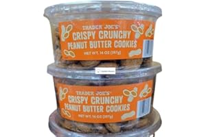 TRADERB Trader Joe’s Crispy Crunchy Peanut Butter Cookies 14oz 397g (Two Containers)