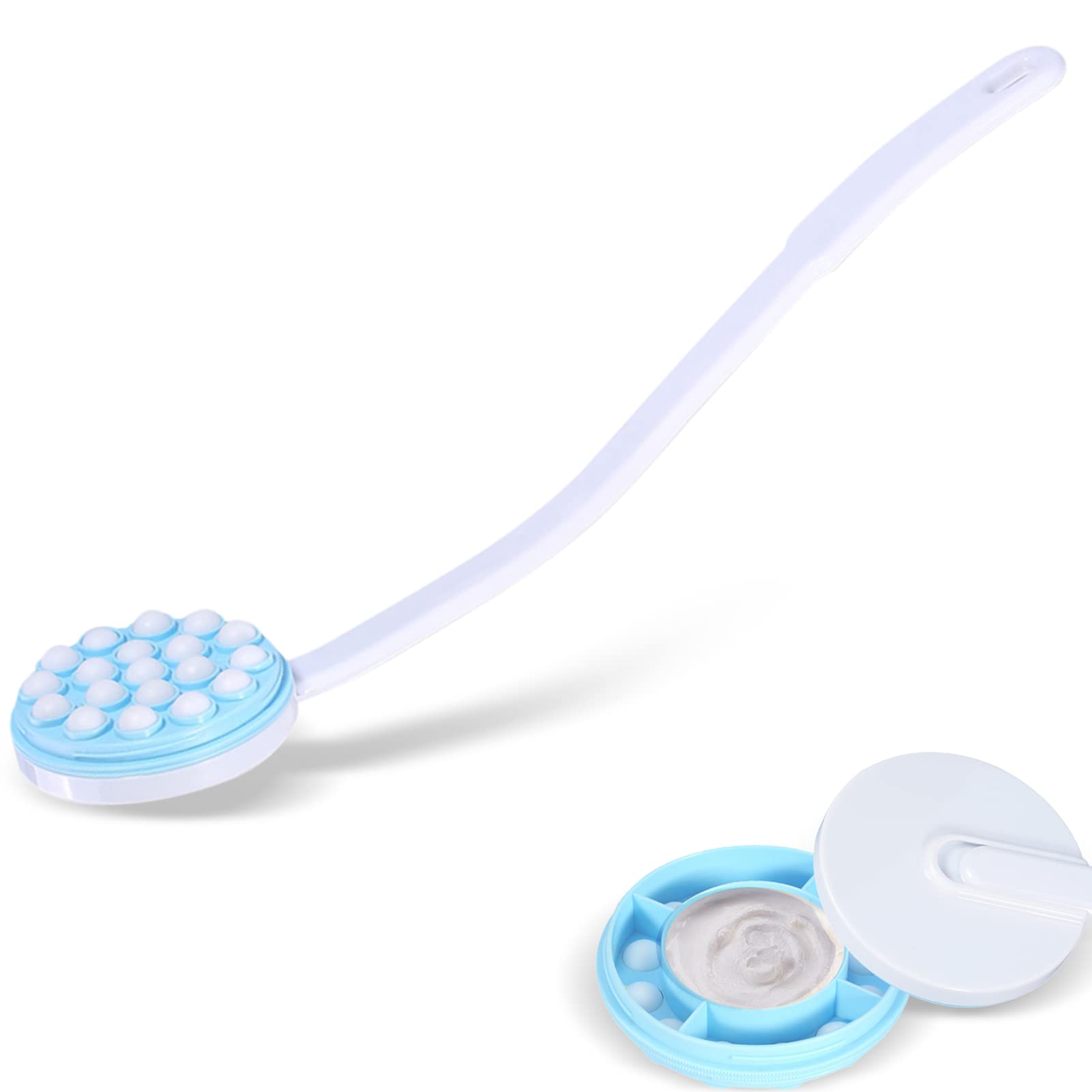 Body Lotion Applicator for Back, Oil Cream Applicator with Long Handle Back Bath Brush Body Massaging Tool Self Application of Sunscreen, Fake Tanner, Skin Cream, Body Moisturizer