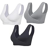 Lemef Nursing Sleep Bras Wirefree Maternity Breastfeeding Bras 3 Pack