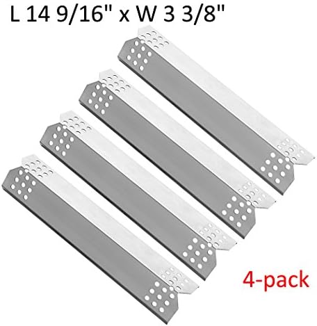 Luris BBQ 97371(4-pack) Stainless Steel Heat Plate Heat Shield Heat Tent Replacement for Grill Master/Nexgill 720-0697, 720-0737 and Uberhaus 780-0003 Gas Grill Models (14 9/16 inch)