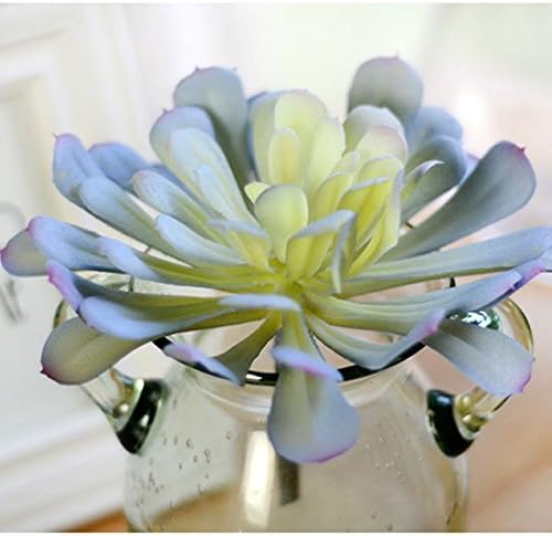 Zerowin Realistic Flower Faux Fake Artificial Succulent Cactus Plants Unpotted for Succulent Wreath Flower Arrangement (Blue)