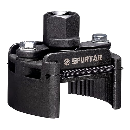Spurtar Oil Filter Wrench 60-80 mm Oil Filter Key Universal Car Spring Loaded Adjustable Oil Filter Tool for Oil Change on Car Motorcycle Truck Boat
