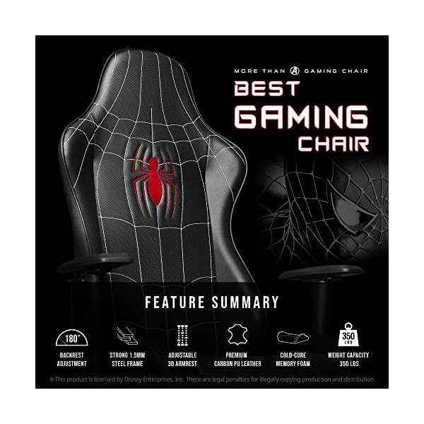Silla Gamer Marvel Avengers Spider Man C/ Apoya Pies - Imagen 3