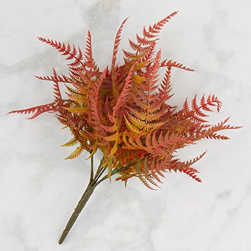Factory Direct Craft Vinyl Golden Red Fern Bushes | 2 Bushes | For Indoor or Outdoor Decor