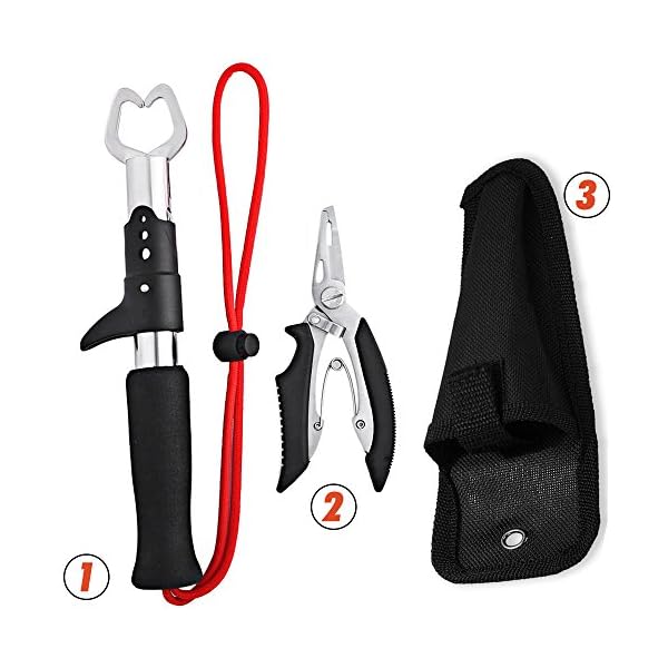 Stainless-Steel-Fishing-Pliers-Braid-Cutter-Hook-Remover-with-Sheath-and-Professional-Fish-Lip-Gripper-Grip-Best-for-Saltwater-and-Freshwater-Fishing-Any-Angler-Needs