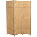 MyGift Folding Woven Paper Rattan Room Divider, 3-Panel Privacy Screen, Beige